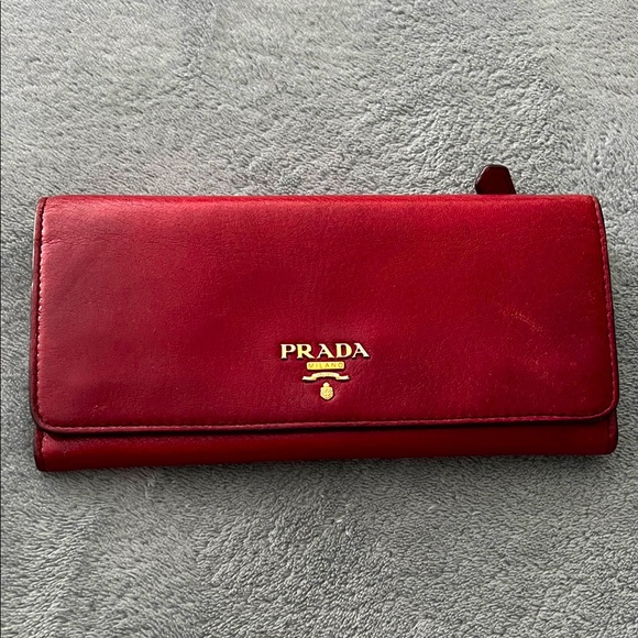 Prada Red Leather Wallet - Picture 1 of 10